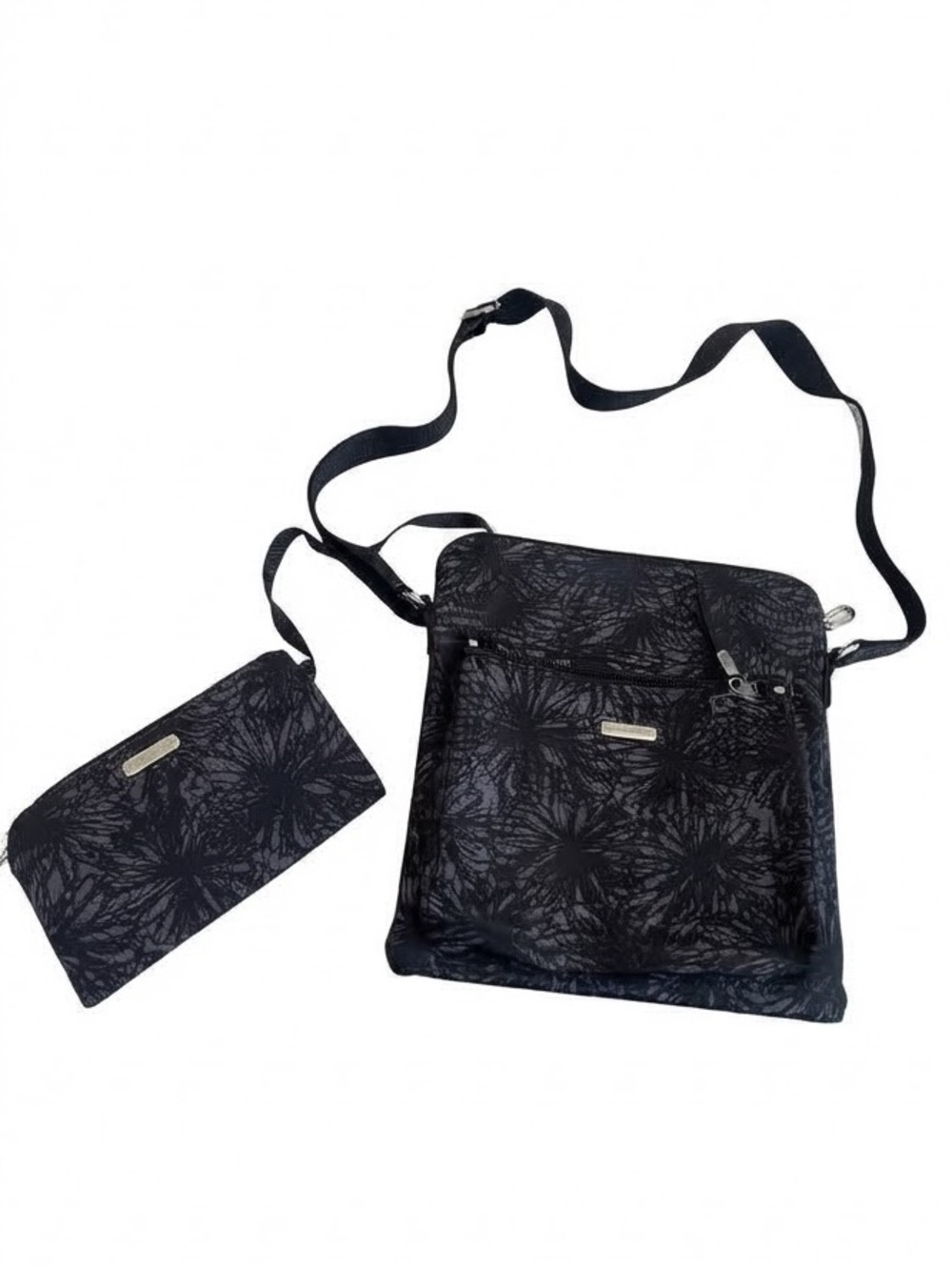 NWOT Baggallini Black Print Crossbody Purse